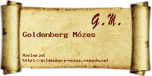 Goldenberg Mózes névjegykártya