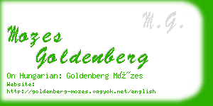 mozes goldenberg business card